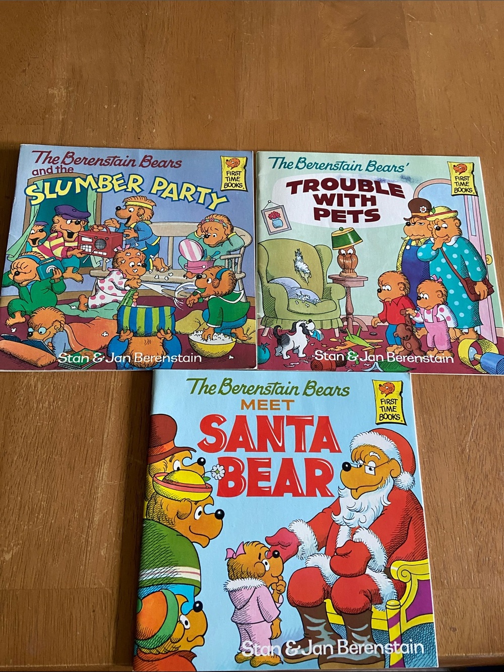 3 CLASSIC 90s 1990s 80s Berenstain Bears book Santa Slumber Party Trouble Pets